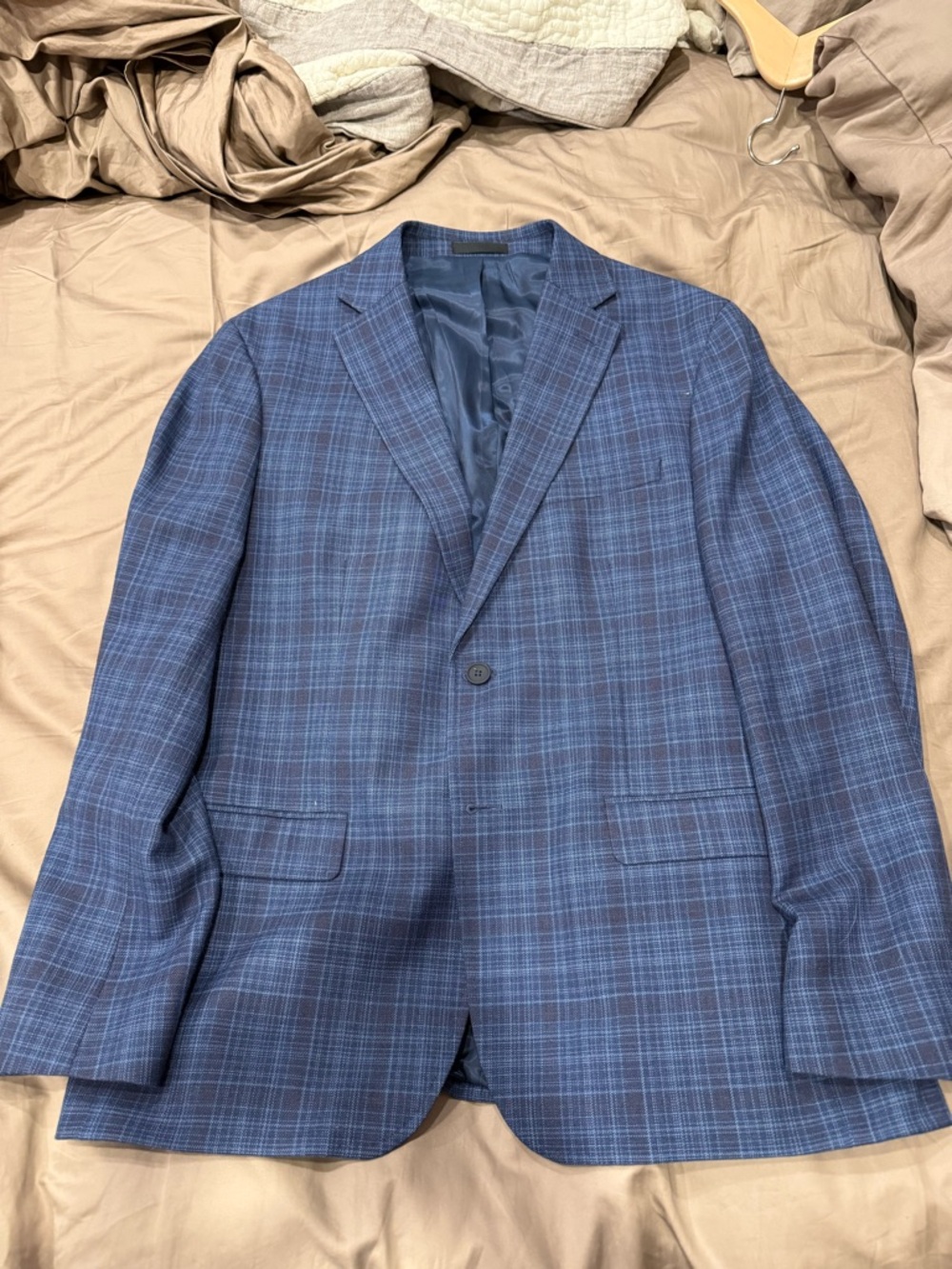 Calvin Klein Blue Plaid Sport Coat